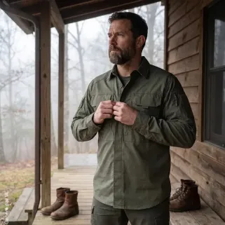 Chemise Fighter renforcée respirante kaki M à 3XL