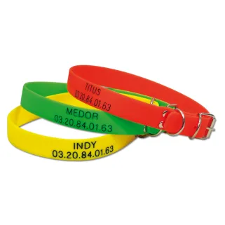 Collier PVC gravable 60x2,5cm ajustable 3 couleurs fluo