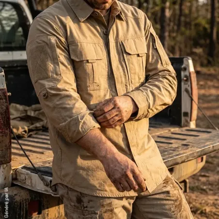 Chemise Fighter respirante renforcée sable M à 3XL