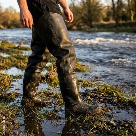 Cuissardes homme PVC noires - Imperméables et antidérapantes