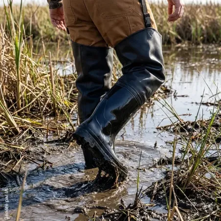 Cuissardes homme PVC noires - Imperméables et antidérapantes