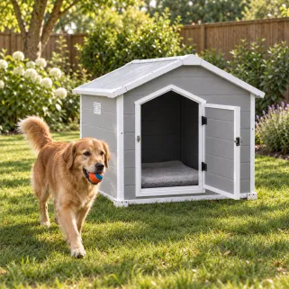 Niche chien polypropylène avec porte 120x115x120 cm