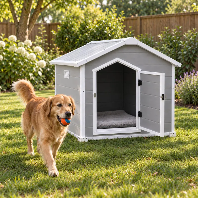 Niche chien polypropylène avec porte 120x115x120 cm
