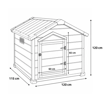 Niche chien polypropylène avec porte 120x115x120 cm