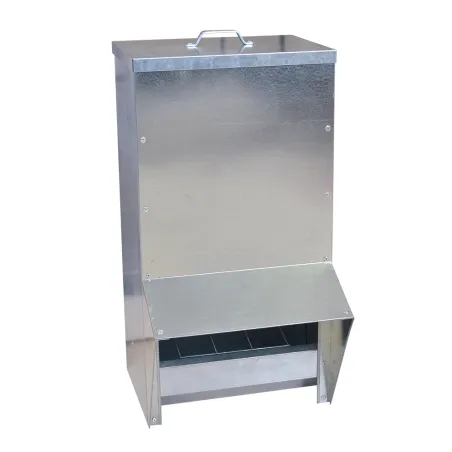 Mangeoire galvanisée Gaun 30 kg - anti-gaspi pour volailles