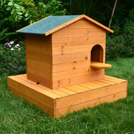 Nichoir flottant en bois pour oiseaux d’eau - 72 x 49 x 58 cm