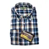 Chemise homme flanelle coton à carreaux bleus et marron