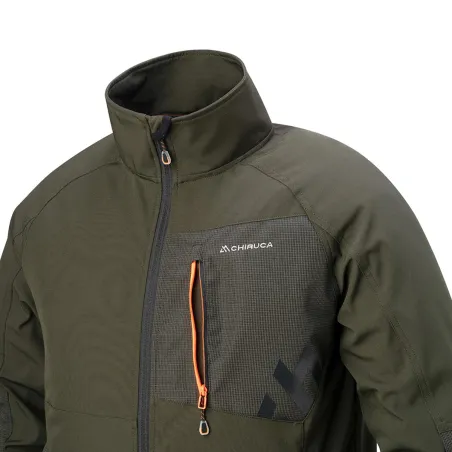 Veste softshell Chiruca Odisea verte à renforts ripstop