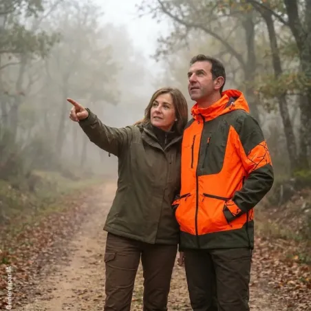 Veste de Chasse Technique Isis Orange/Verte T2XL - Norme EPI Grand Gibier