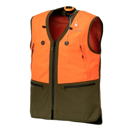 Gilet Chiruca Onuris orange et vert à poches GPS | Ducatillon