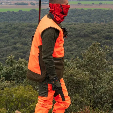 Gilet Chiruca Onuris orange et vert à poches GPS | Ducatillon