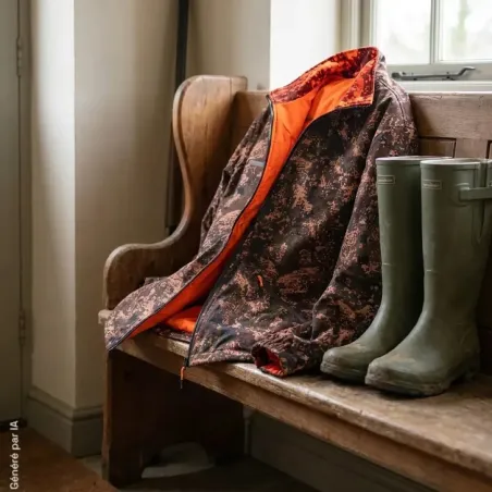 Veste Chiruca Axes Digi Camo réversible, verte et orange