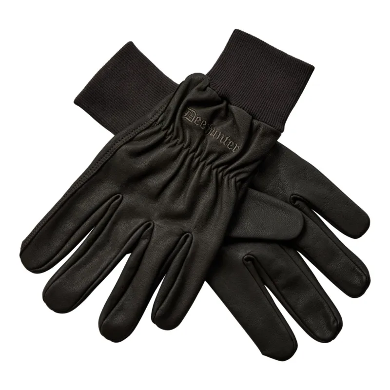 Gants Deerhunter marron en cuir de chèvre déperlant | Ducatillon