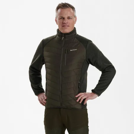 Veste matelassée Deerhunter Moor verte à empiècements tricotés
