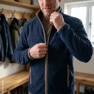 Blouson polaire épais 350 g/m² 4 poches bleu marine S-4XL