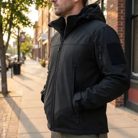 Veste Softshell Homme Noire Résistante & Confortable
