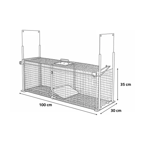 Piège à cage acier galvanisé 100x30x35 cm 2 entrées