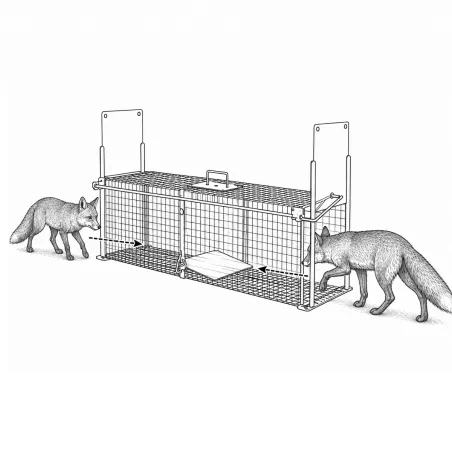 Piège à cage acier 150x50x60cm pour nuisibles