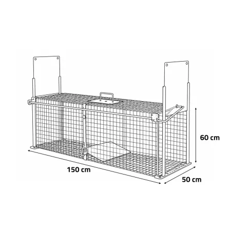 Piège à cage acier 150x50x60cm pour nuisibles