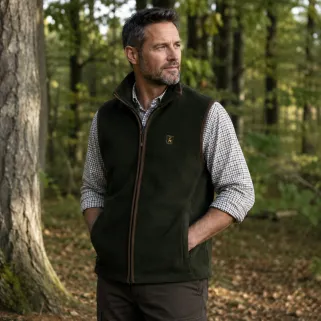 Gilet Deerhunter Cumbria vert sans manches en polaire