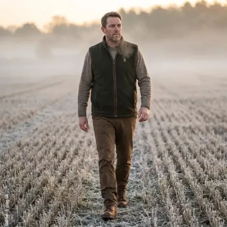 Gilet Deerhunter Cumbria vert sans manches en polaire