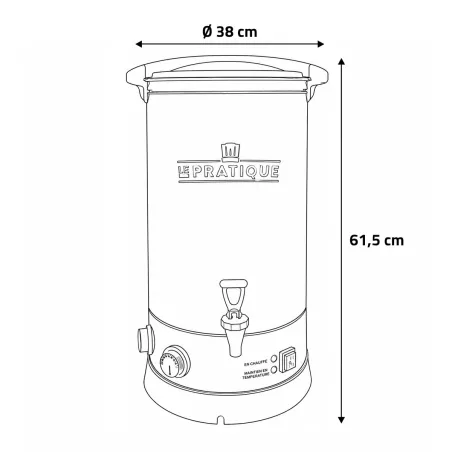 Stérilisateur inox 26 L pour 10 bocaux de 1 L