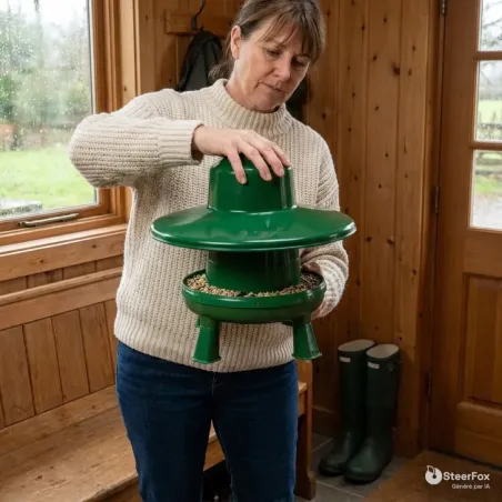 Mangeoire trémie 4 kg pour volailles - Pieds et couvercle