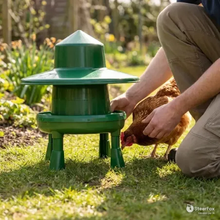 Mangeoire trémie 4 kg pour volailles - Pieds et couvercle