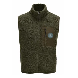 Gilet vert sherpa sans manches pour extérieur