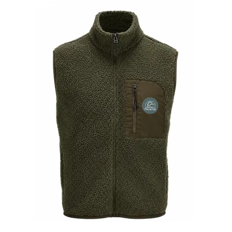Gilet vert sherpa sans manches pour extérieur