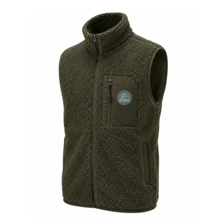 Gilet vert sherpa sans manches pour extérieur