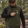 Gilet vert sherpa sans manches pour extérieur