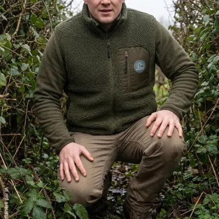 Gilet vert sherpa sans manches pour extérieur