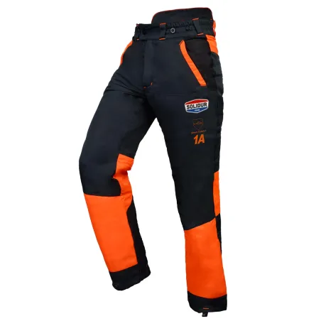 Pantalon protection scie chaîne classe 1 type A orange/gris