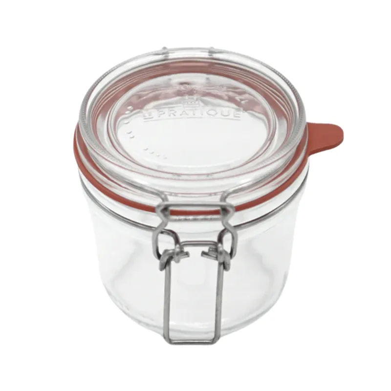 6 Bocaux 350ml + 10 Étiquettes - Conservation Aliments