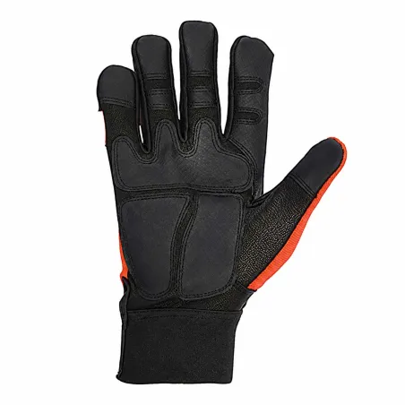 Gants Solidur orange anti-scies main gauche classe 1