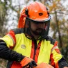 Casque forestier orange complet avec visière et protection