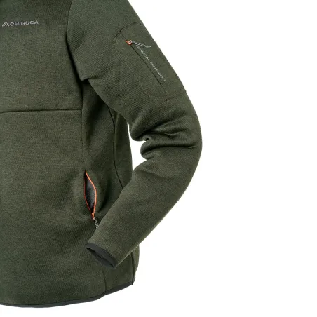 Pull Chiruca Circe orange/vert épaules renforcées