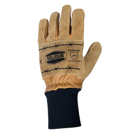 Gants en cuir Solidur renforcés pour travaux extérieurs