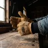 Gants en cuir Solidur renforcés pour travaux extérieurs