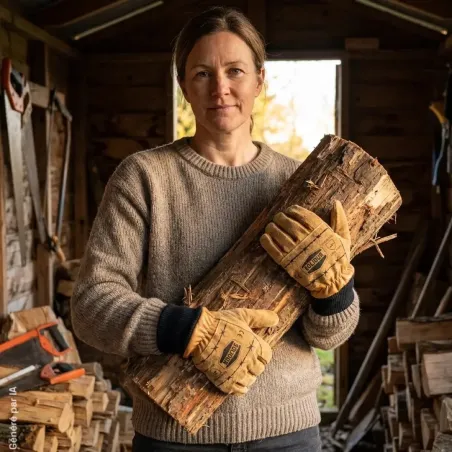 Gants en cuir Solidur renforcés pour travaux extérieurs