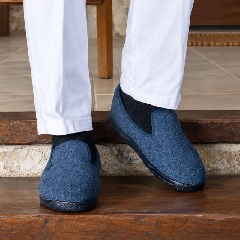 Chaussons homme Walas bleu marine - Confort mémoire forme