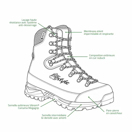 Chaussures Kostyle Avant chasse nubuck eVent Vibram