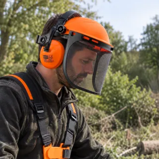 Kit débroussaillage sécurisé avec équipement complet orange