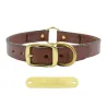 Collier cuir noisette gravé - 4 tailles disponibles