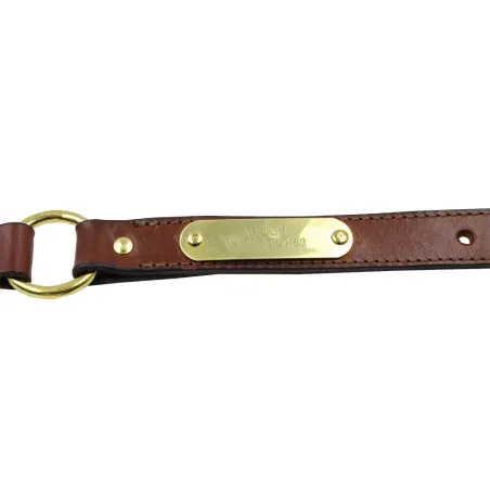 Collier cuir noisette gravé - 4 tailles disponibles