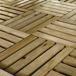 Lot de 4 dalles bois autoclave 40x40 cm - extérieur