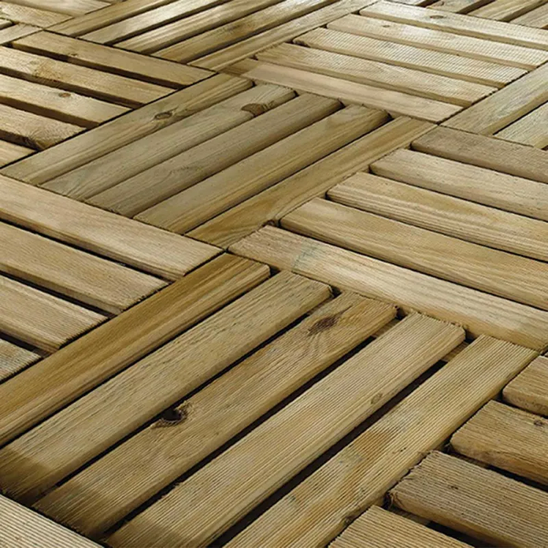 Lot de 4 dalles bois autoclave 40x40 cm - extérieur