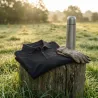 Polo noir Solidur manches courtes pour éleveurs