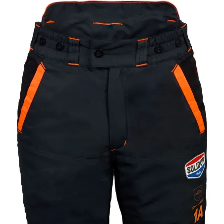 Pantalon protection scie chaîne classe 1 type A orange/gris
